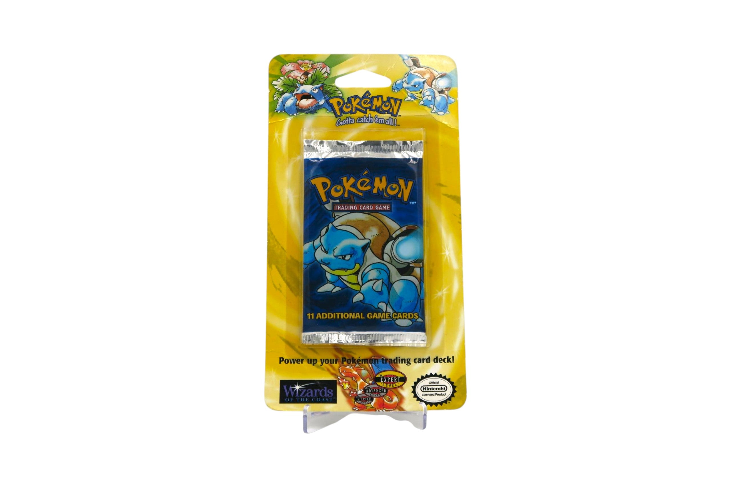 Pokémon TCG: Base Set Unlimited Booster Pack (Sealed Blister, Blastoise Art) Vintage 1999 WOTC