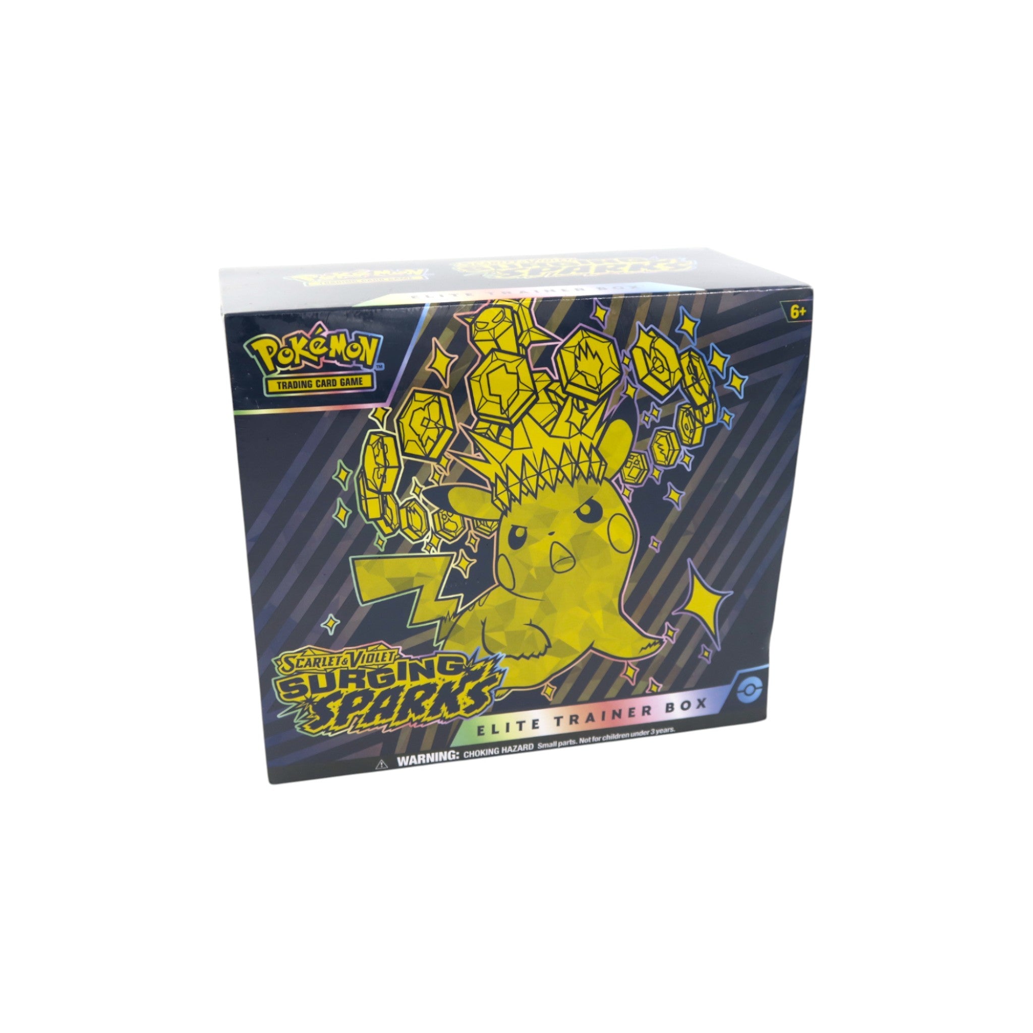  Sealed Pokémon TCG Scarlet & Violet—Surging Sparks Elite Trainer Box.

