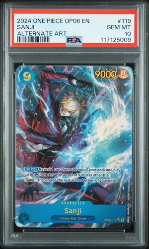 SA 10 Gem Mint Sanji OP06-119 Alternate Art Secret Rare One Piece Card
