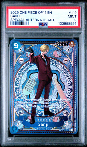 PSA 9 Mint Sanji OP06-119 Special Alternate Art SP One Piece Card OP11